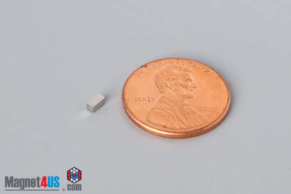 1/16" x 1/16" x 1/8" N45 Neodymium Block Magnet