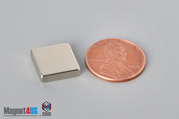 1/2" x 1/8" x 1/2" N40 Neodymium Block Magnet