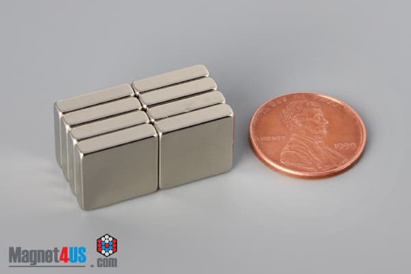 1/2" x 1/8" x 1/2" N40 Neodymium Block Magnet - photo 5