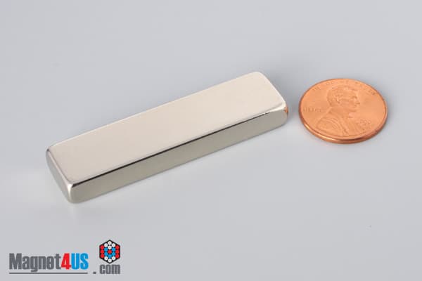 1/2" x 1/4" x 2" N40 Neodymium Block Magnet