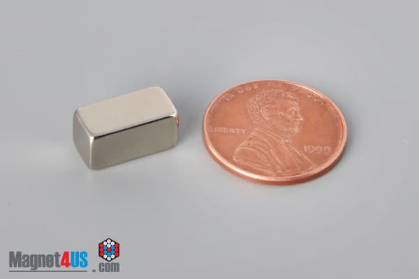 1/2" x 1/4" x 1/4" N40 Neodymium Block Magnet