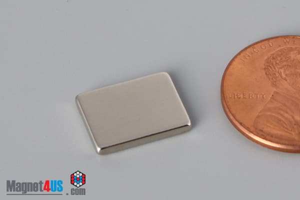 1/2" x 3/8" x 1/16" N45 Neodymium Block Magnet - photo 3