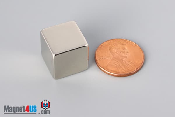 9/16" x 9/16" x 9/16" N40 Neodymium Block Magnet