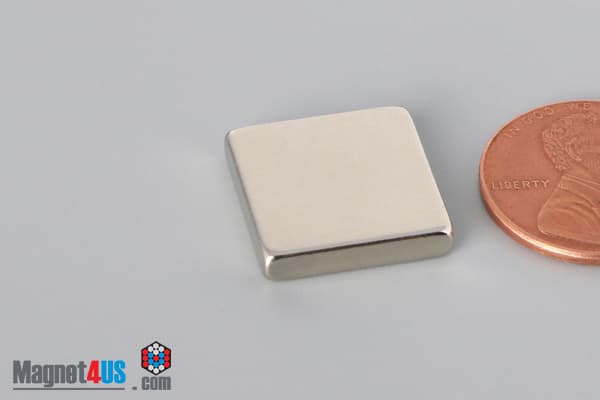 5/8" x 5/8" x 1/8" N40 Neodymium Block Magnet - photo 3