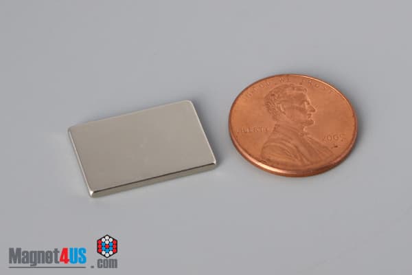 3/4" x 1/2" x 1/16" N40 Neodymium Block Magnet