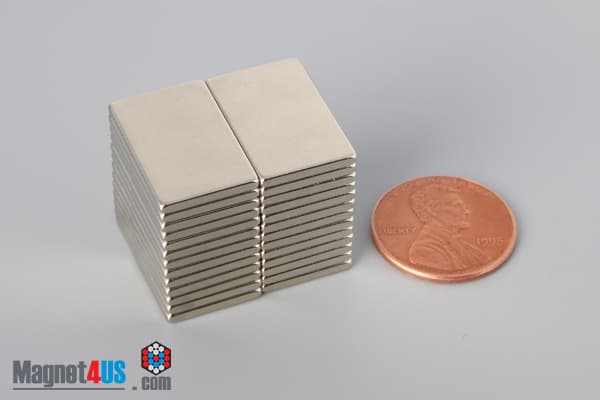 3/4" x 1/2" x 1/16" N40 Neodymium Block Magnet - photo 5