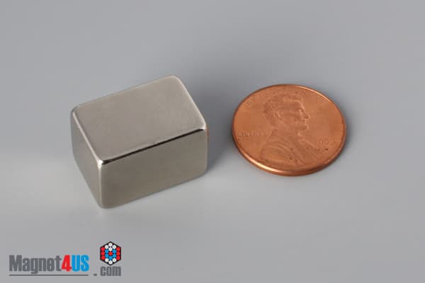 3/4" x 1/2" x 1/2" N45 Neodymium Block Magnet