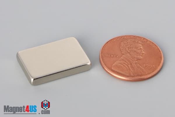 3/4" x 1/2" x 1/8" N40 Neodymium Block Magnet