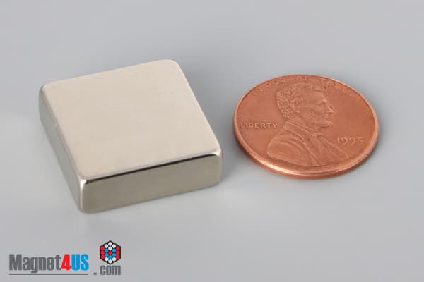 3/4" x 3/4" x 1/4" N45 Neodymium Block Magnet - photo 1