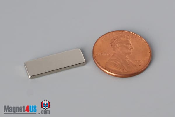 3/4" x 1/4" x 1/16" N40 Neodymium Block Magnet