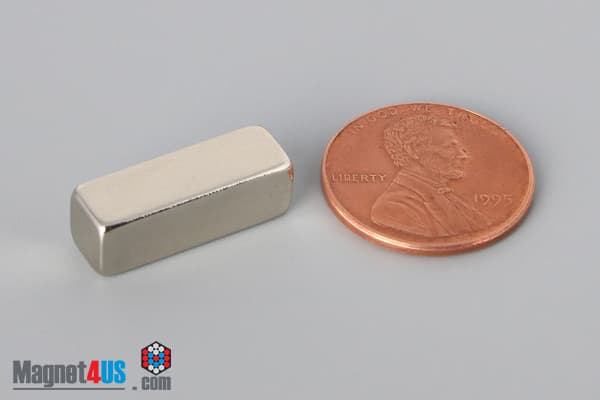 3/4" x 1/4" x 1/4" N40 Neodymium Block Magnet
