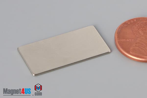1" x 1/2" x 1/32" N45 Neodymium Block Magnet - photo 3