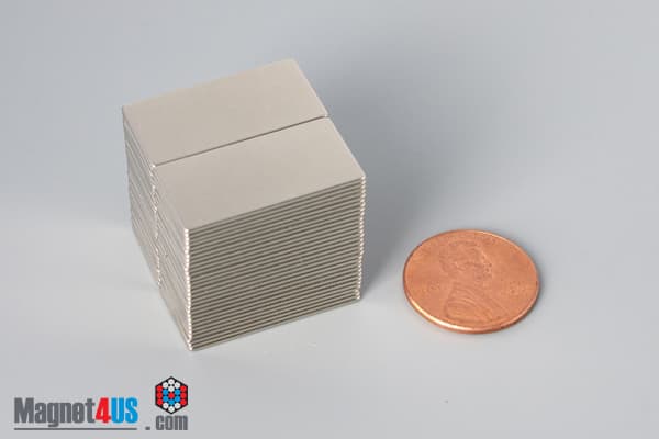 1" x 1/2" x 1/32" N45 Neodymium Block Magnet - photo 5