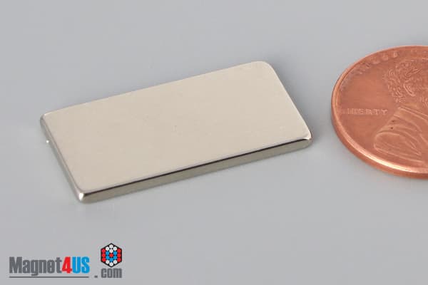 1" x 1/2" x 1/16" N52 Neodymium Block Magnet - photo 3