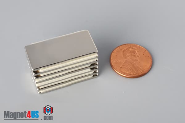 1" x 1/2" x 1/16" N52 Neodymium Block Magnet - photo 5