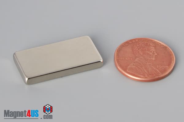 1" x 1/2" x 1/8" N40 Neodymium Block Magnet