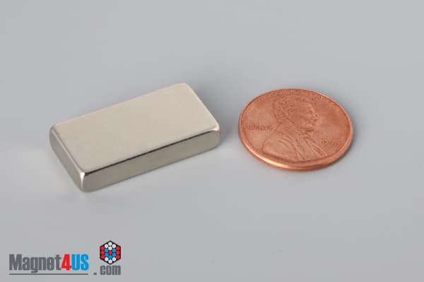 1" x 1/2" x 3/16" N52 Neodymium Block Magnet