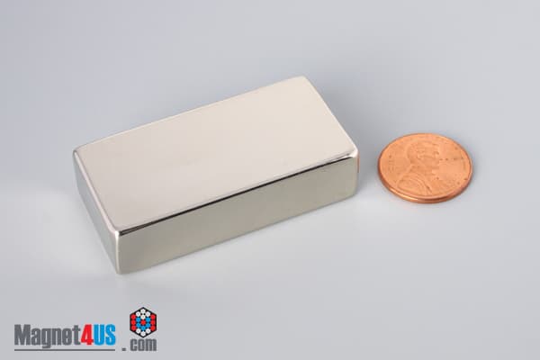 1" x 1/2" x 2" N40 Neodymium Block Magnet - photo 1