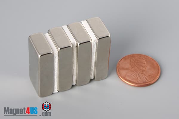 1" x 1/2" x 1/4" N40 Neodymium Block Magnet - photo 5