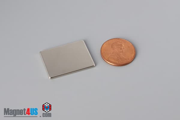 1" x 3/4" x 1/16" N40 Neodymium Block Magnet