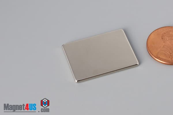 1" x 3/4" x 1/16" N40 Neodymium Block Magnet - photo 3