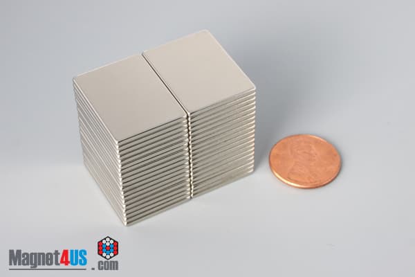 1" x 3/4" x 1/16" N40 Neodymium Block Magnet - photo 5