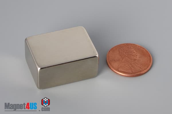 1" x 3/4" x 1/2" N52 Neodymium Block Magnet - photo 1