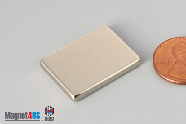 1" x 3/4" x 1/8" N45 Neodymium Block Magnet - photo 3