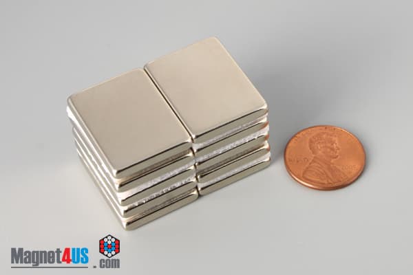 1" x 3/4" x 1/8" N45 Neodymium Block Magnet - photo 5