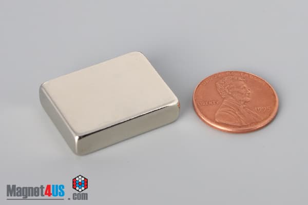 1" x 3/4" x 1/4" N45 Neodymium Block Magnet - photo 1