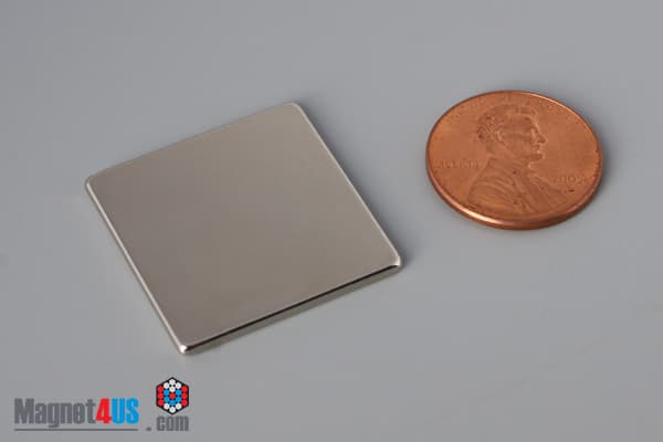 1" x 1" x 1/16" N40 Neodymium Block Magnet