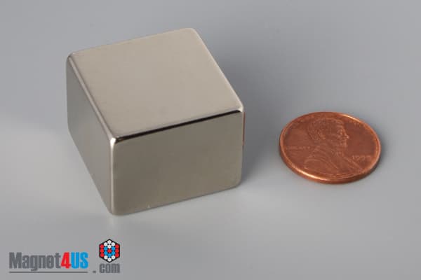 1" x 1" x 3/4" N45 Neodymium Block Magnet
