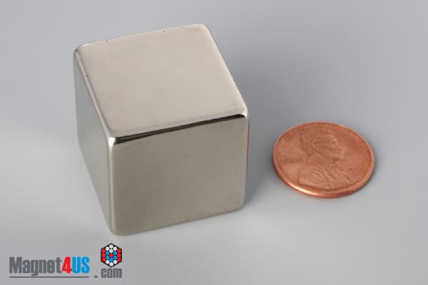 1" x 1" x 1" N45 Neodymium Block Magnet - photo 1