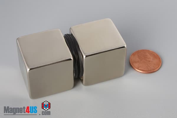 1" x 1" x 1" N45 Neodymium Block Magnet - photo 5
