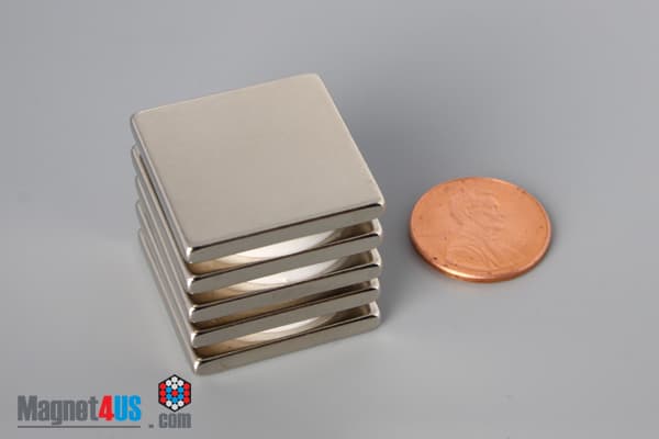1" x 1" x 1/8" N52 Neodymium Block Magnet - photo 5