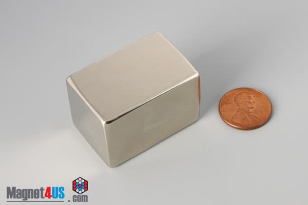 1" x 1" x 1 1/2" N45 Neodymium Block Magnet