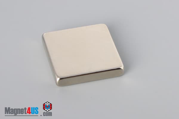 1" x 1" x 3/16" N45 Neodymium Block Magnet - photo 2