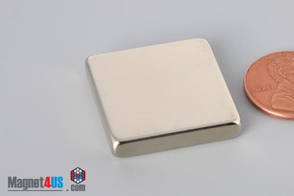1" x 1" x 3/16" N45 Neodymium Block Magnet - photo 3