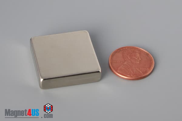1" x 1" x 1/4" N52 Neodymium Block Magnet
