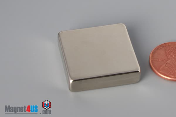 1" x 1" x 1/4" N52 Neodymium Block Magnet - photo 3