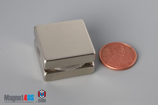 1" x 1" x 1/4" N52 Neodymium Block Magnet - photo 5