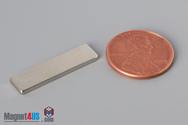 1" x 1/4" x 1/16" N52 Neodymium Block Magnet