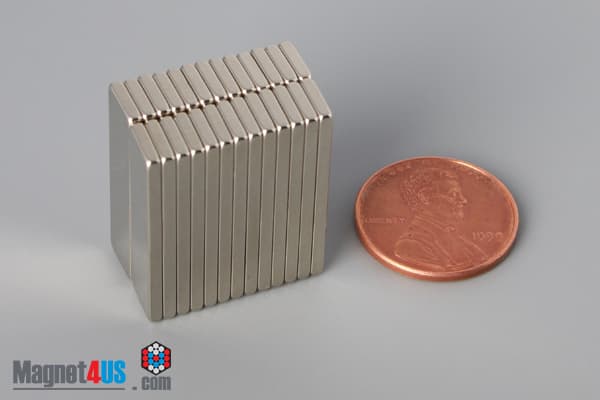 1" x 1/4" x 1/16" N40 Neodymium Block Magnet - photo 5