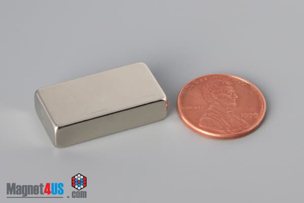 1" x 1/4" x 1/2" N45 Neodymium Block Magnet - photo 1