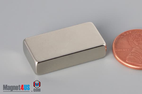 1" x 1/4" x 1/2" N45 Neodymium Block Magnet - photo 3