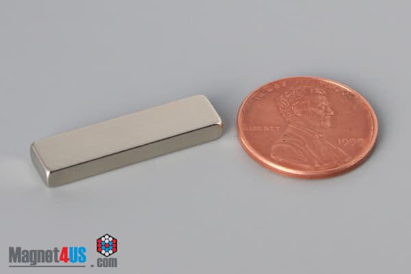 1" x 1/4" x 1/8" N40 Neodymium Block Magnet - photo 1