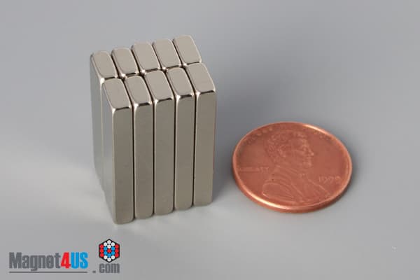 1" x 1/4" x 1/8" N40 Neodymium Block Magnet - photo 5