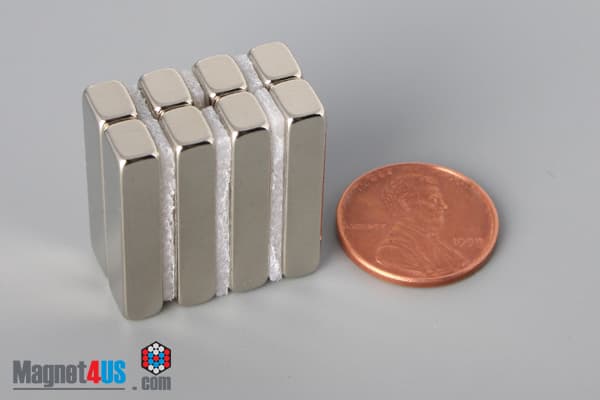 1" x 1/4" x 3/16" N45 Neodymium Block Magnet - photo 5