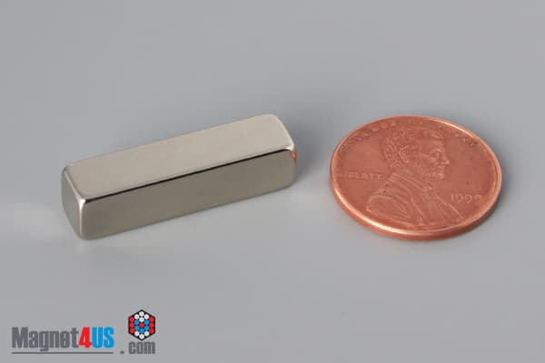 1" x 1/4" x 1/4" N40 Neodymium Block Magnet - photo 1