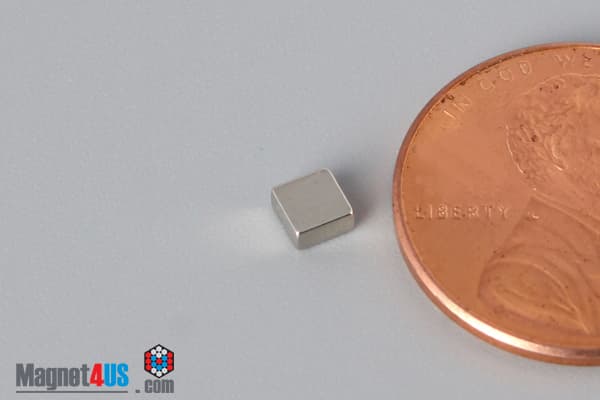 1/8" x 1/8" x 1/16" N40 Neodymium Block Magnet - photo 3